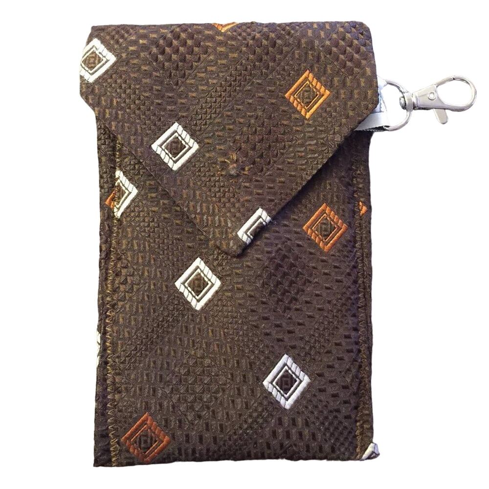 Handmade Upcycled Cosmetic Glasses Purse Pouch Made From Vintage Neck Ties